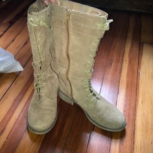 Swede tan boots